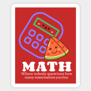 Math Watermelon Calculator Joke Sticker